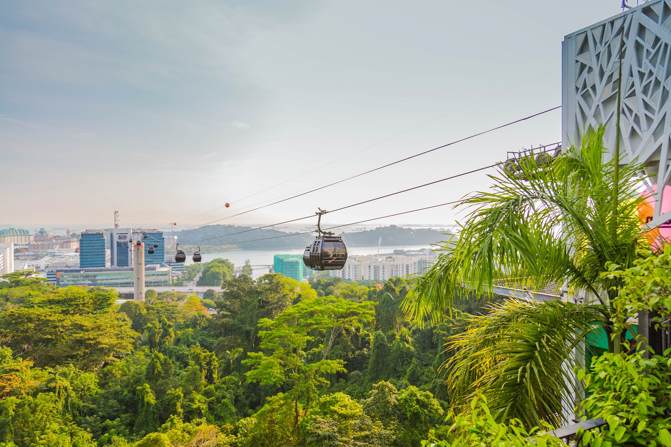 Cable car seen from Mount Faber